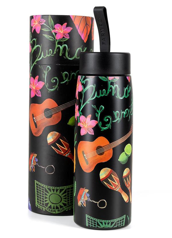 Garrafa que Sede 750 Ml Buena Gente Preto