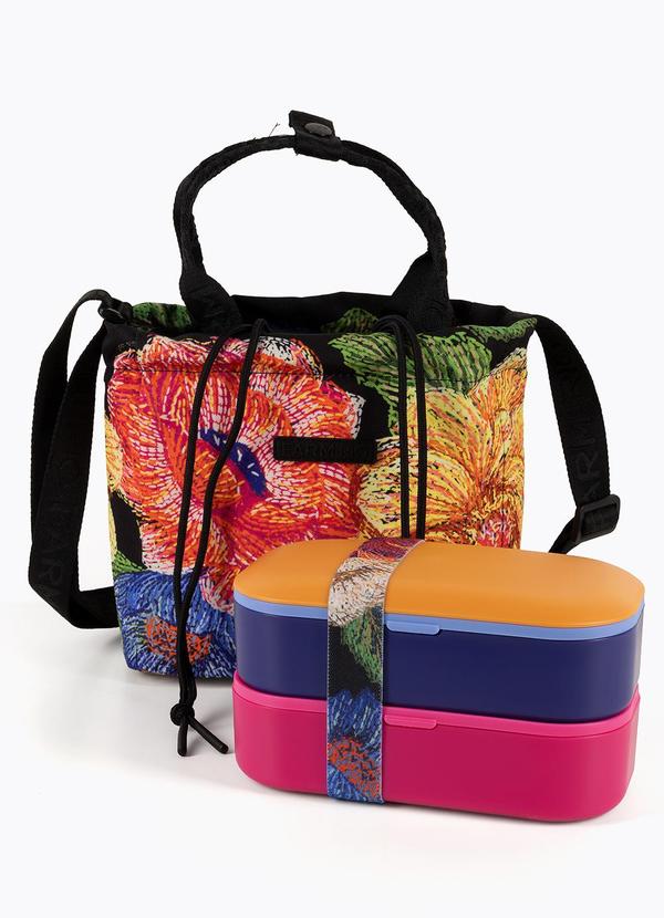 Lancheira Ziriguidum Max Floral Paríso Preto