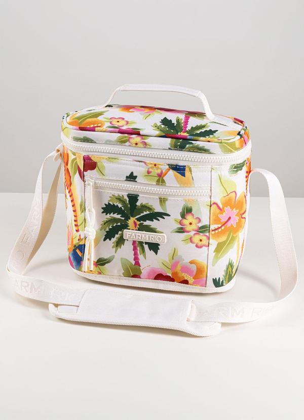 Mini Cooler Farofa Floral Havaiano Off White