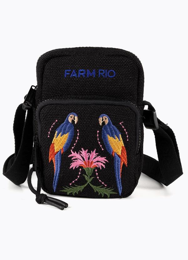 Bolsa da Gema Bordado Arara Preto