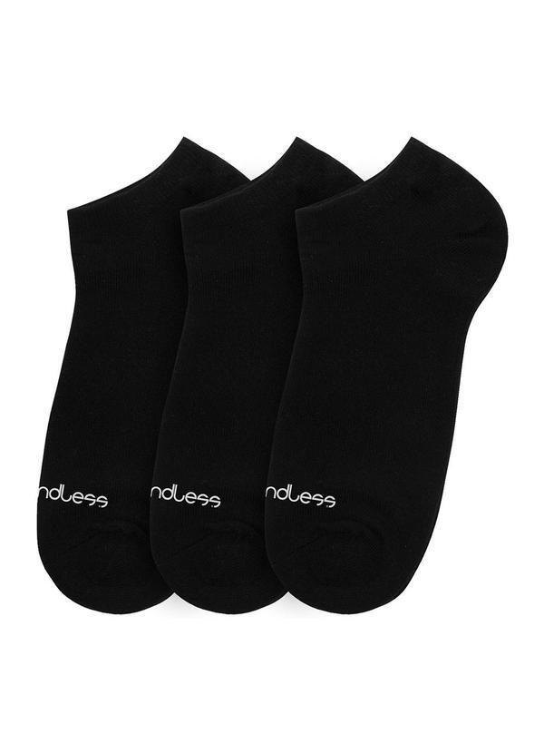 Kit 3 pares de Meias Soquete Preto