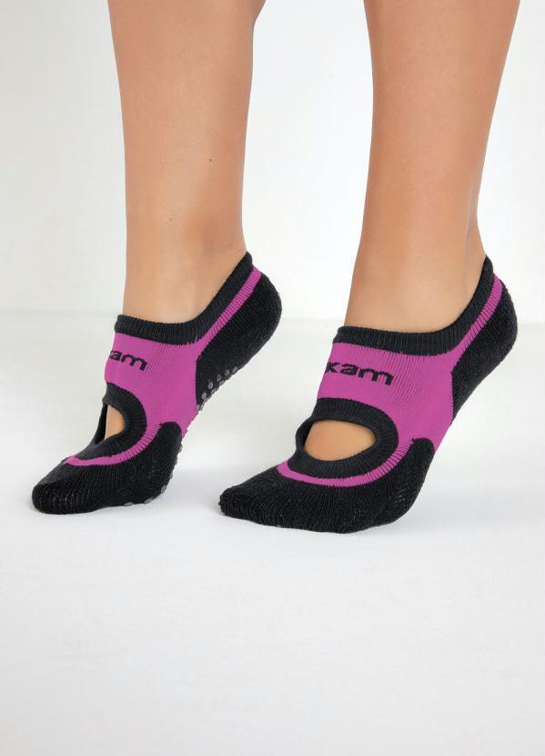 Vista 2 Meia Sapatilha Antiaderente Preto/Pink Alma Dolce Alma Dolce