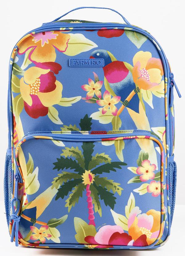 Mochila Me Leva Floral Havaiano Azul