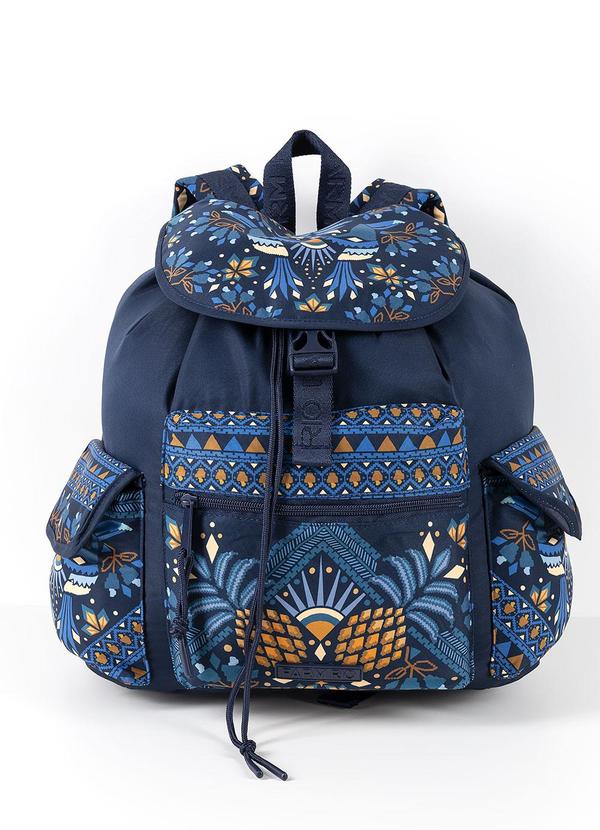 Mochila Pipoca Lenço Magia Tropical Azul