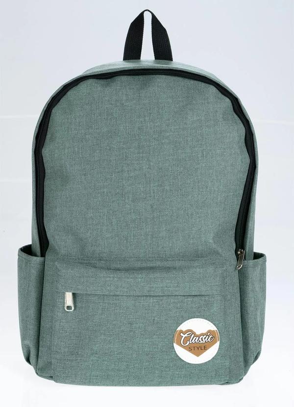 Mochila Verde com Compartimentos Laterais