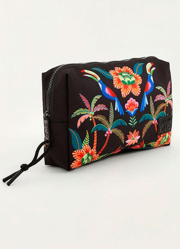 Maxi Necessaire Ora Bolas Jardim Tropical Preto