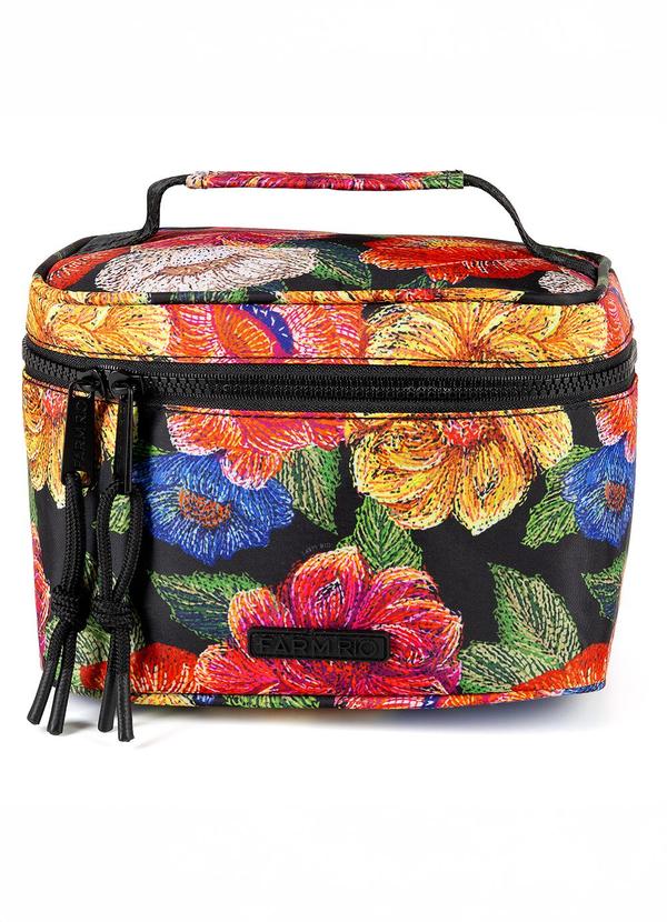 Necessaire Me Leva Floral Paraíso Preto