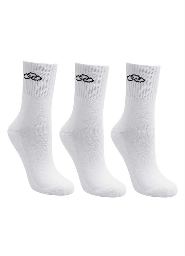 Tripack Olympikus Meia Cano Medio Branco