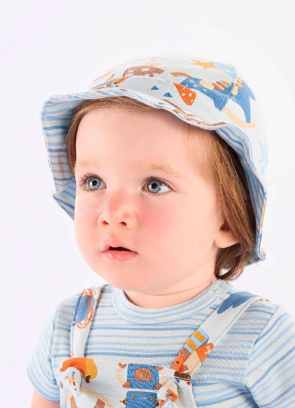 Bucket Hat Bebê Unissex Suedine Azul