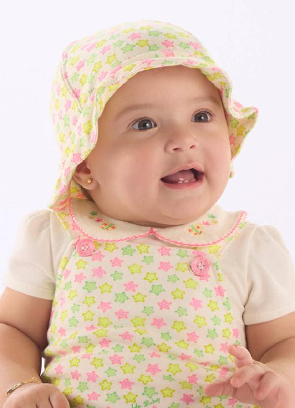 Vista 2 Bucket Hat Bebê Unissex Suedine Up Baby Branco Up Baby