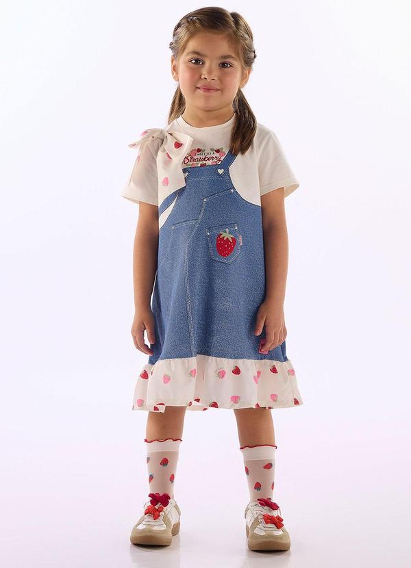 Vestido Cotton Laço Babados Branco