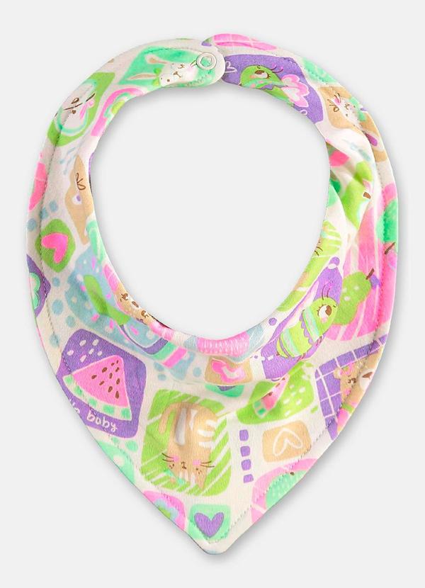 Babador Bandana Bebê Menina Suedine Branco