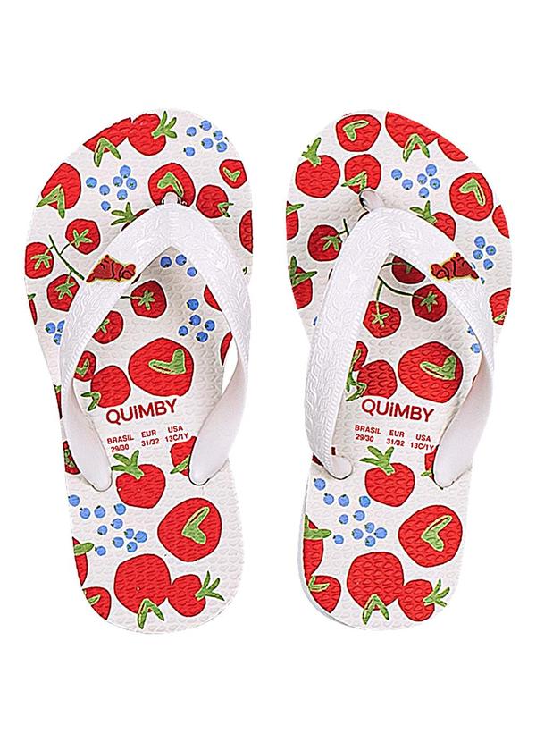 Vista 2 Chinelo Infantil Feminino Tomatinho Quimby Bege Quimby