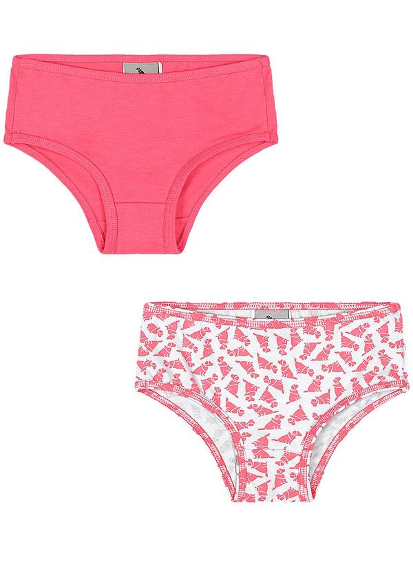 Kit Calcinhas Algodão Elastano Rosa