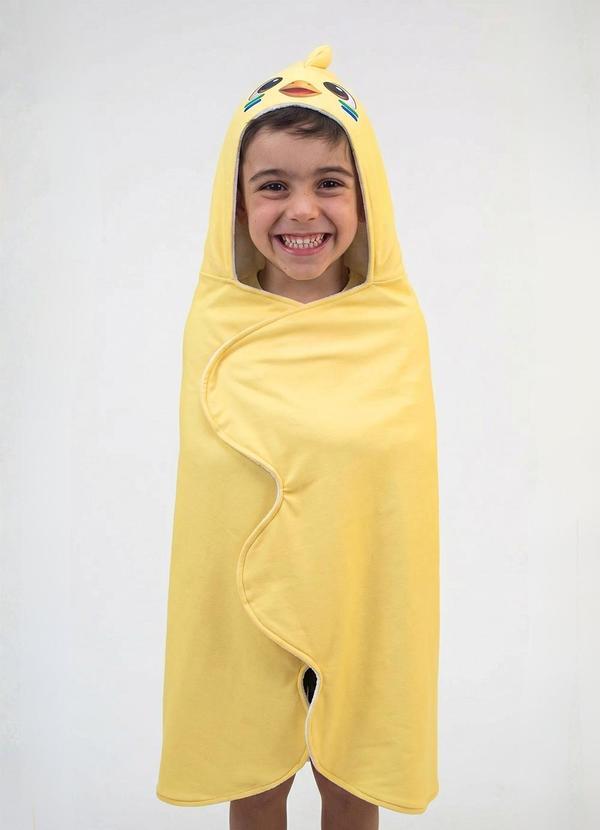 Toalha Infantil Capuz Canarinho Brasil Amarelo
