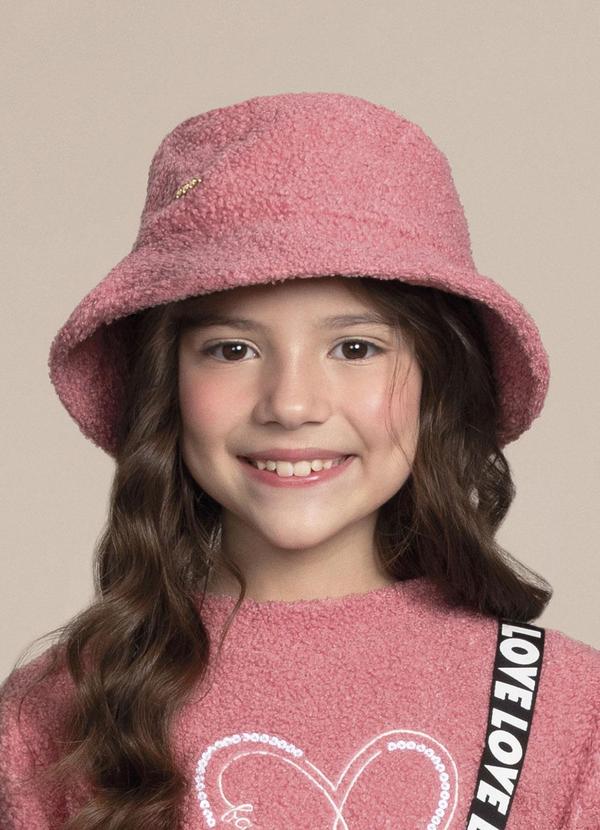 Bucket Hat Menina Pelo Carneirinho Rosa