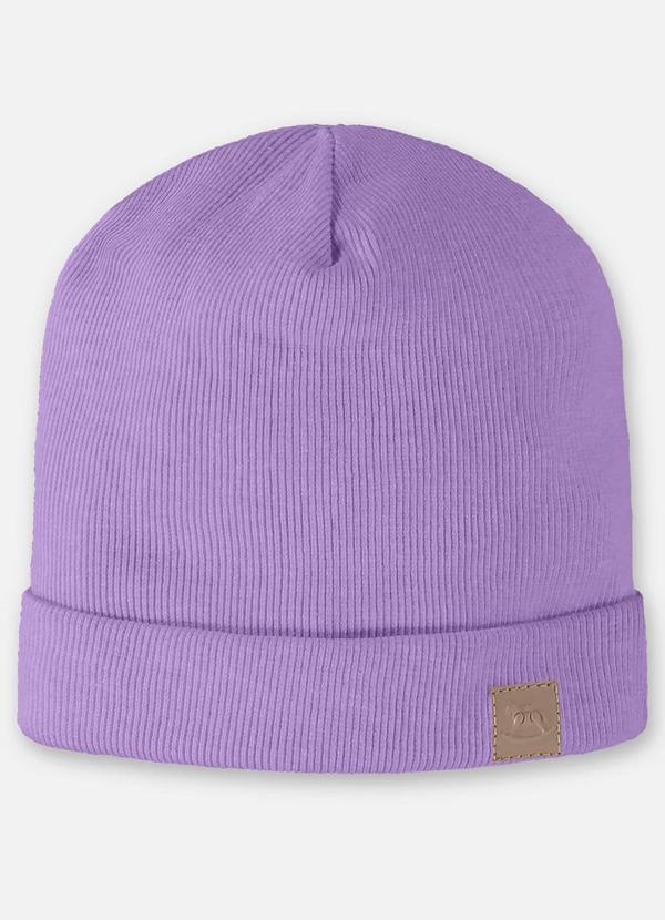Gorro em Ribana Unissex para Bebê Roxo