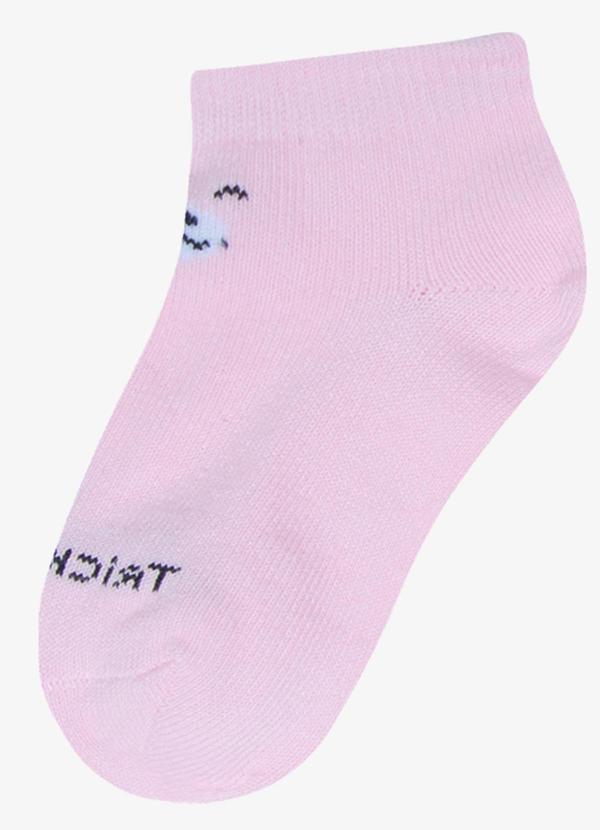 Kit 3 pares de Meia Cano Curto Rosa