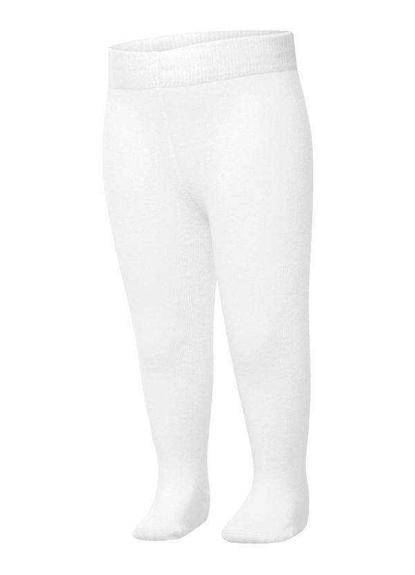 Vista 2 Meia Calça Infantil Lisa Branco Trick Nick Trick Nick