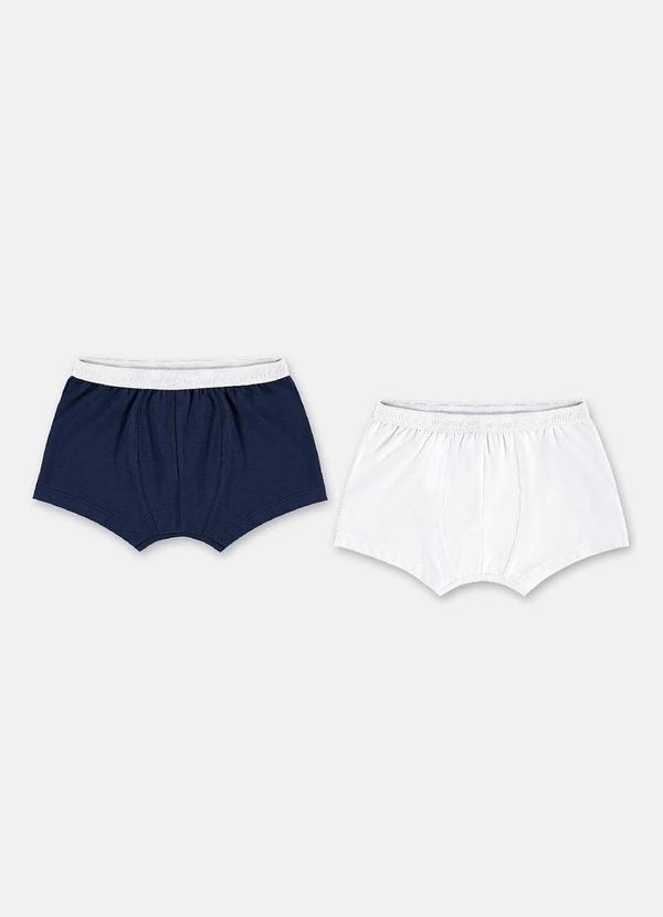 Kit 2 Cuecas Infantil em Cotton Branco