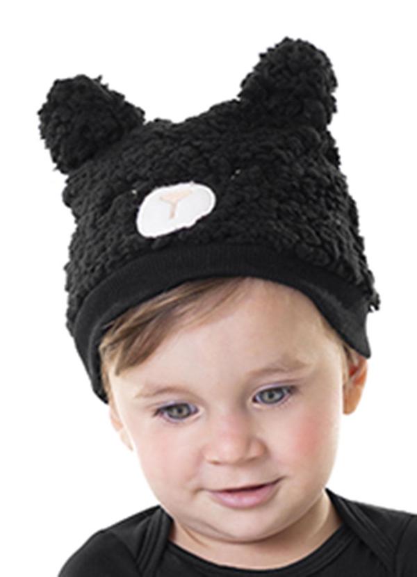 Touca Bebê Unissex Pelo Carneirinho Baby Preto