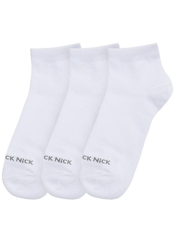 Kit 3 pares de Meia Cano Curto Branco