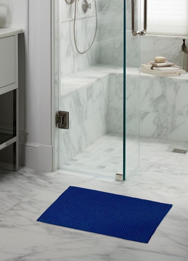 Tapete Pipoca Microfibra 38cm X 58cm Azul