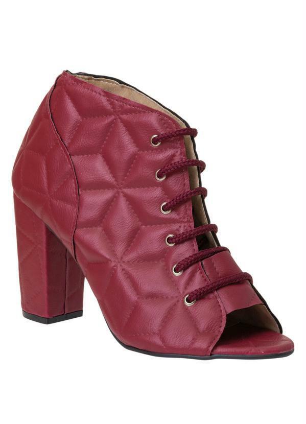 Ankle Boot Bordô em Sintético