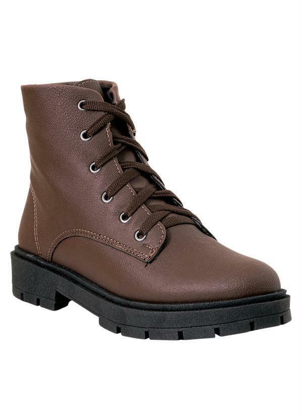 Bota Feminina Marrom em Sintético
