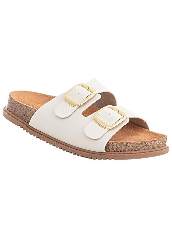 Chinelo Beira Rio Off White em Sintético