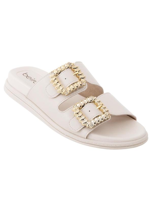 Chinelo Beira Rio Off White em Sintético