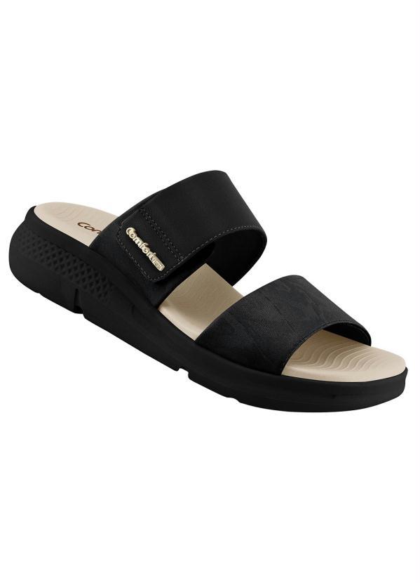 Chinelo Comfortflex Preto em Sintético