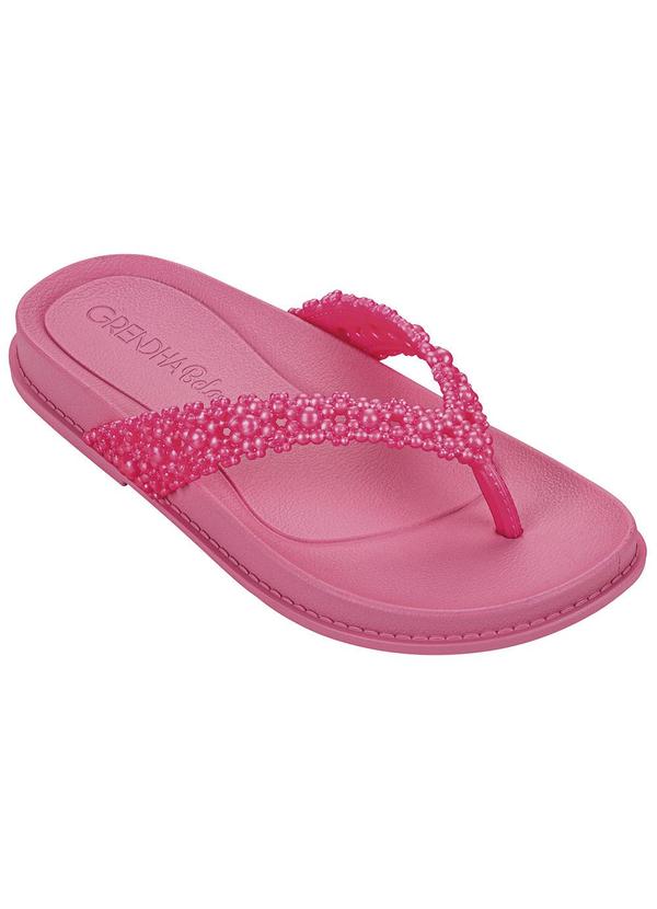 Vista 2 Chinelo Grendha Bela Carinho Rast Rosa Escuro GRENDHA