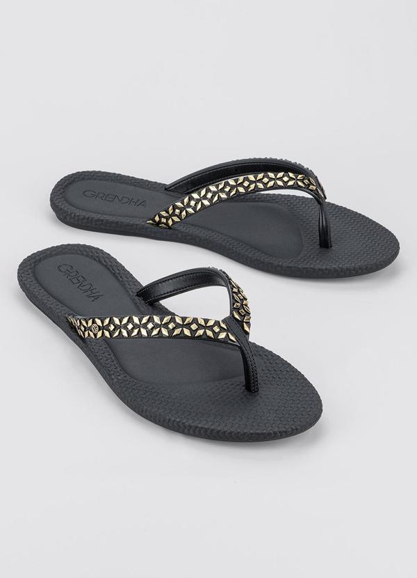 Vista 2 Chinelo Grendha Todo Dia Brilhante Preto GRENDHA