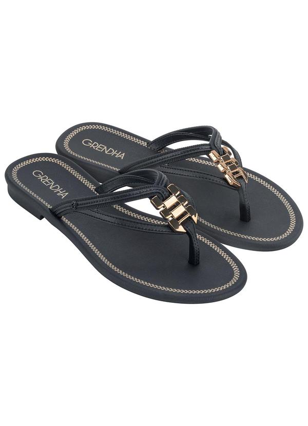 Vista 2 Chinelo Grengha Fama Preto em Sintético GRENDHA GRENDHA