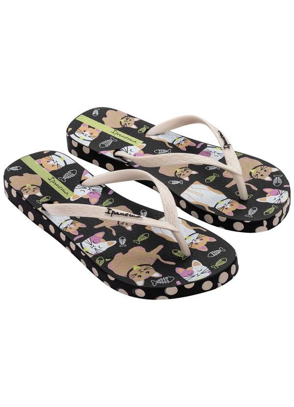 Vista 2 Chinelo Ipanema Love Pets Preto
