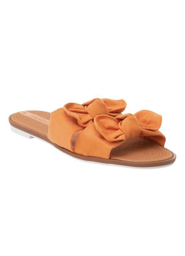 Chinelo Moleca Laranja em Camurça