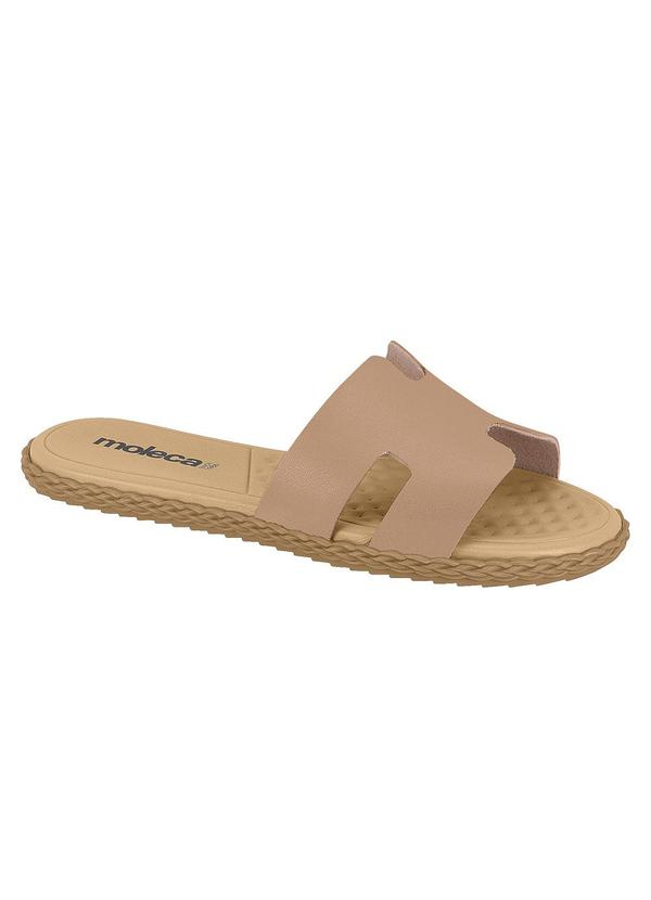 Vista 2 Chinelo Moleca Nude com Cabedal Vazado MOLECA