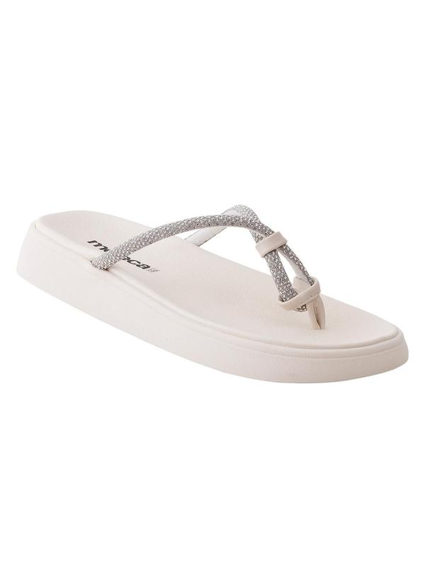 Vista 2 Chinelo Moleca Off White em Sintético MOLECA