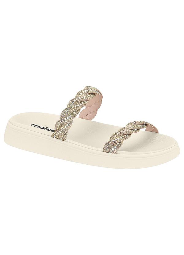 Chinelo Moleca Off White em Sintético