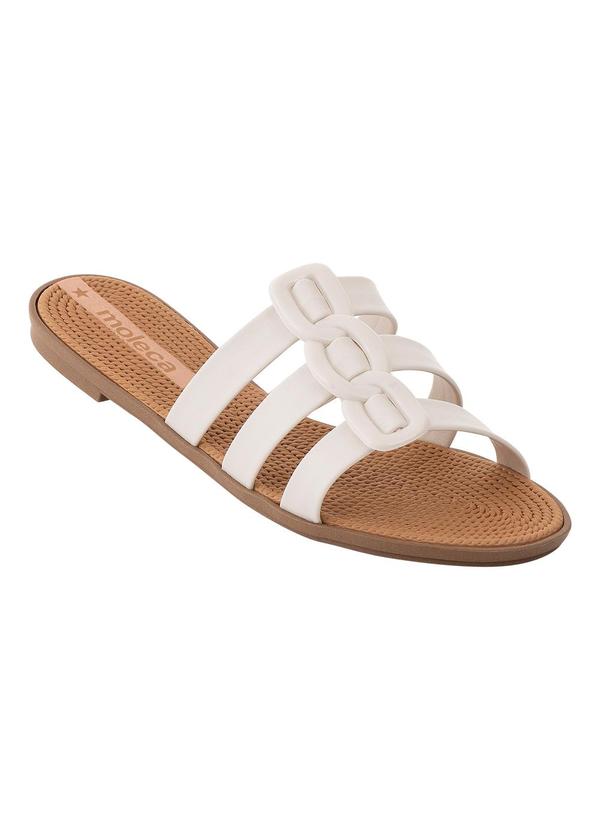 Chinelo Moleca Off White em Sintético