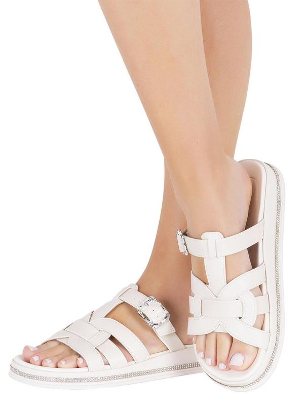 Chinelo Moleca Off White em Sintético