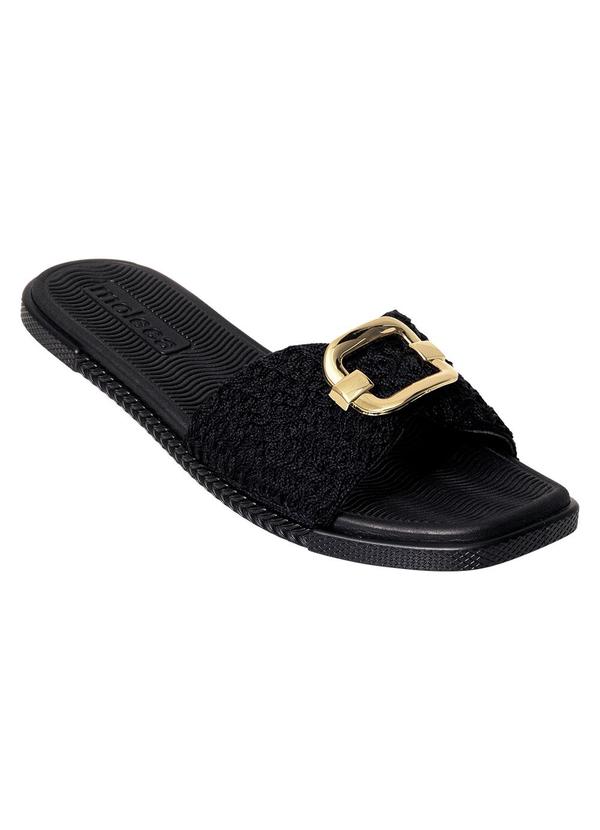 Chinelo Moleca Preto com Bordado