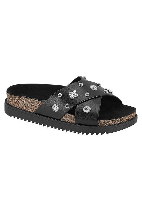 Chinelo Moleca Preto com Tiras Transpassadas