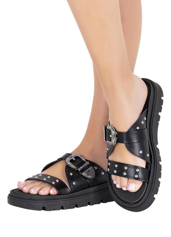 Chinelo Moleca Preto em Sintético