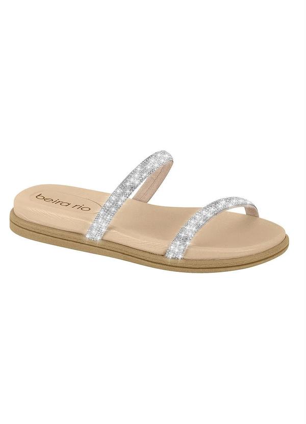 Chinelo Papete Beira Rio Creme em Sintético