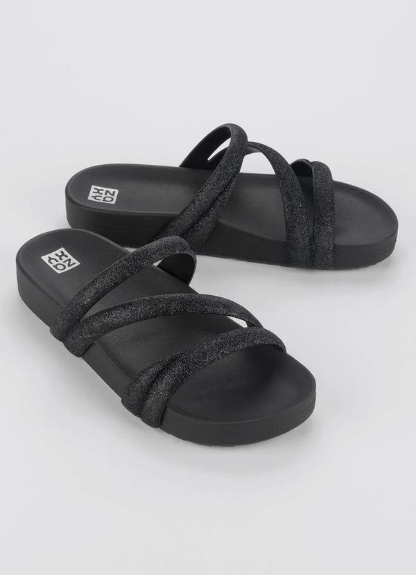 Vista 2 Chinelo Papete Zaxy Gliter Preto Zaxy