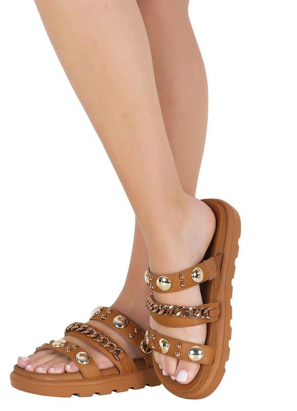 Chinelo Vizzano Caramelo em Sintético