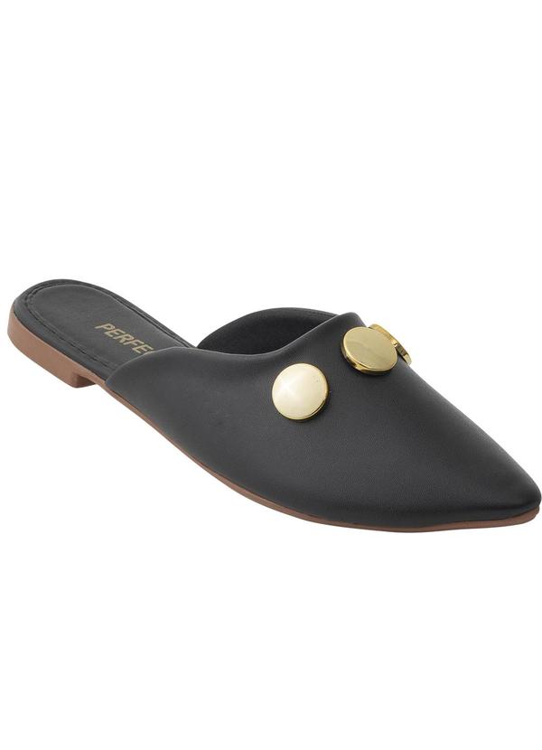 Mule Preto com Detalhe Dourado