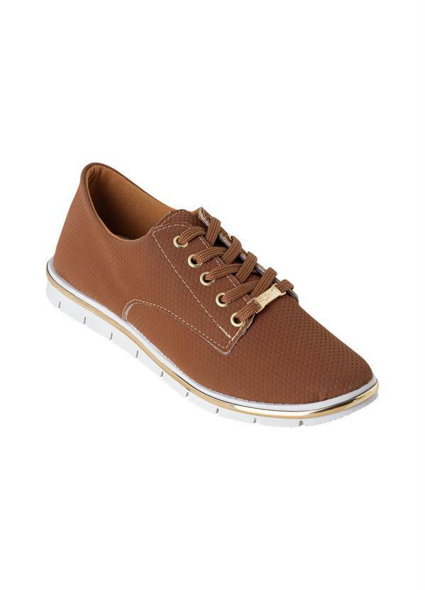 Oxford Caramelo com Adereço Dourado